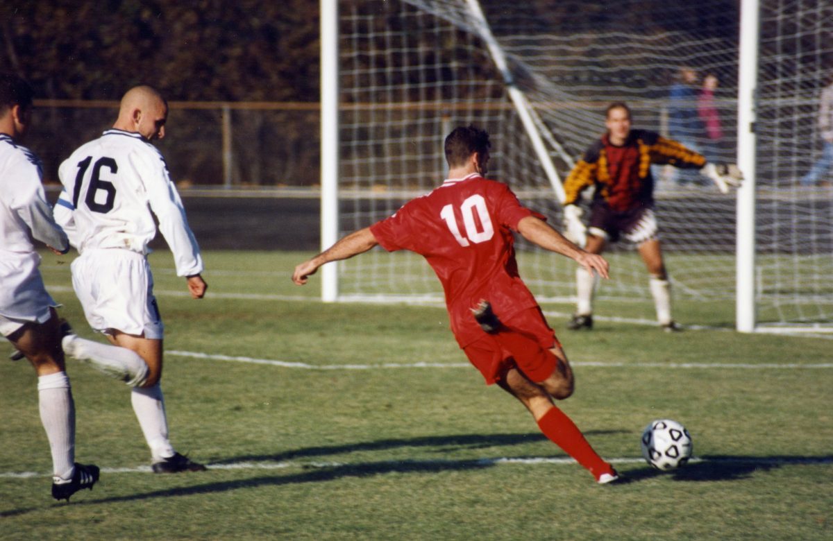 Azione di calcio durante una partita