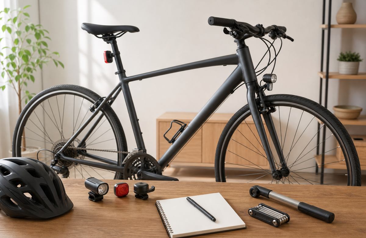 Checklist generica per controllare bicicletta, luci e accessori prima dell uscita