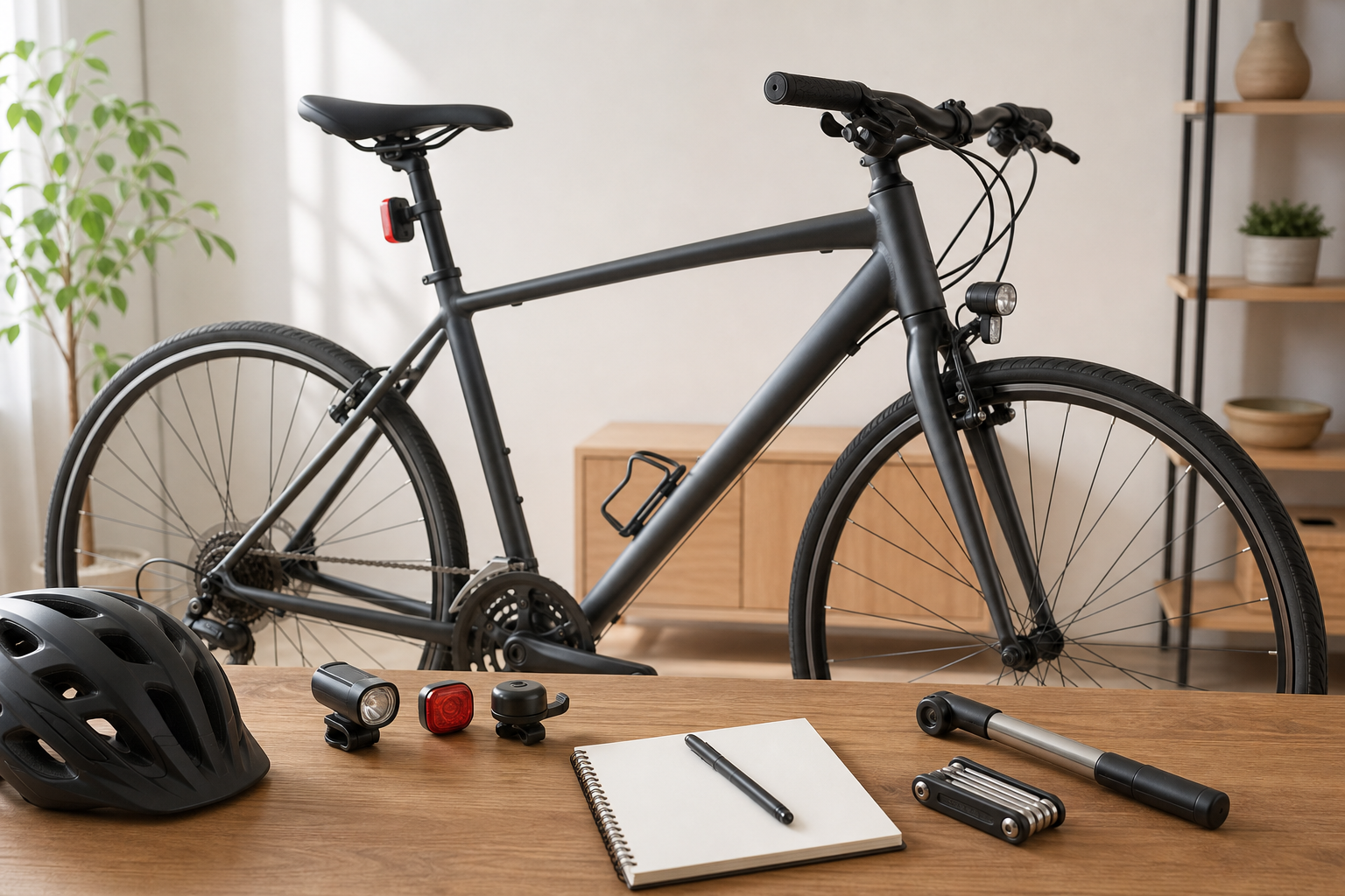 Checklist generica per controllare bicicletta, luci e accessori prima dell'uscita