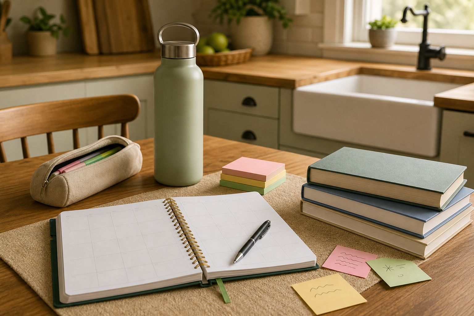 Agenda e libri per organizzare le date della scuola