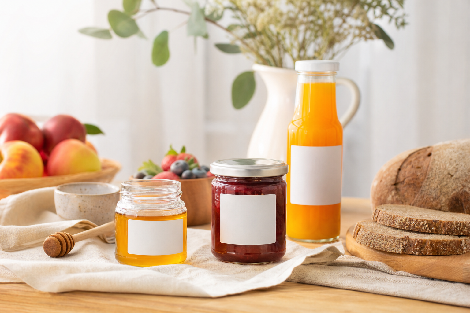 Colazione con confezioni generiche e etichette da controllare