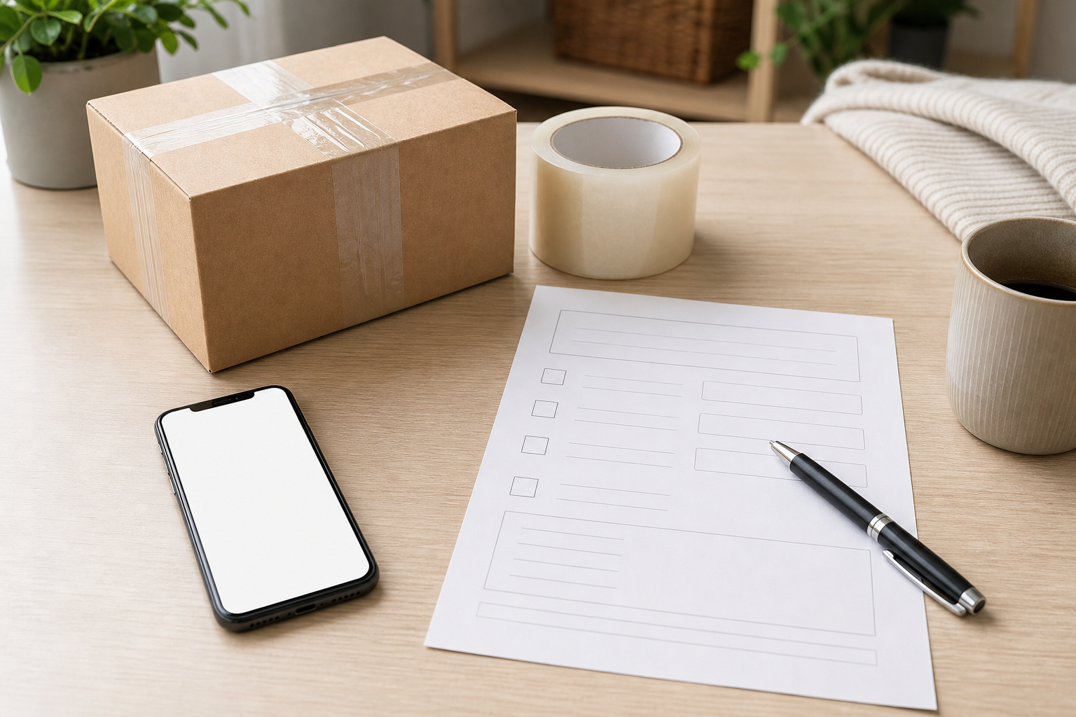 Pacco telefono e modulo anonimo per controllare il recesso online