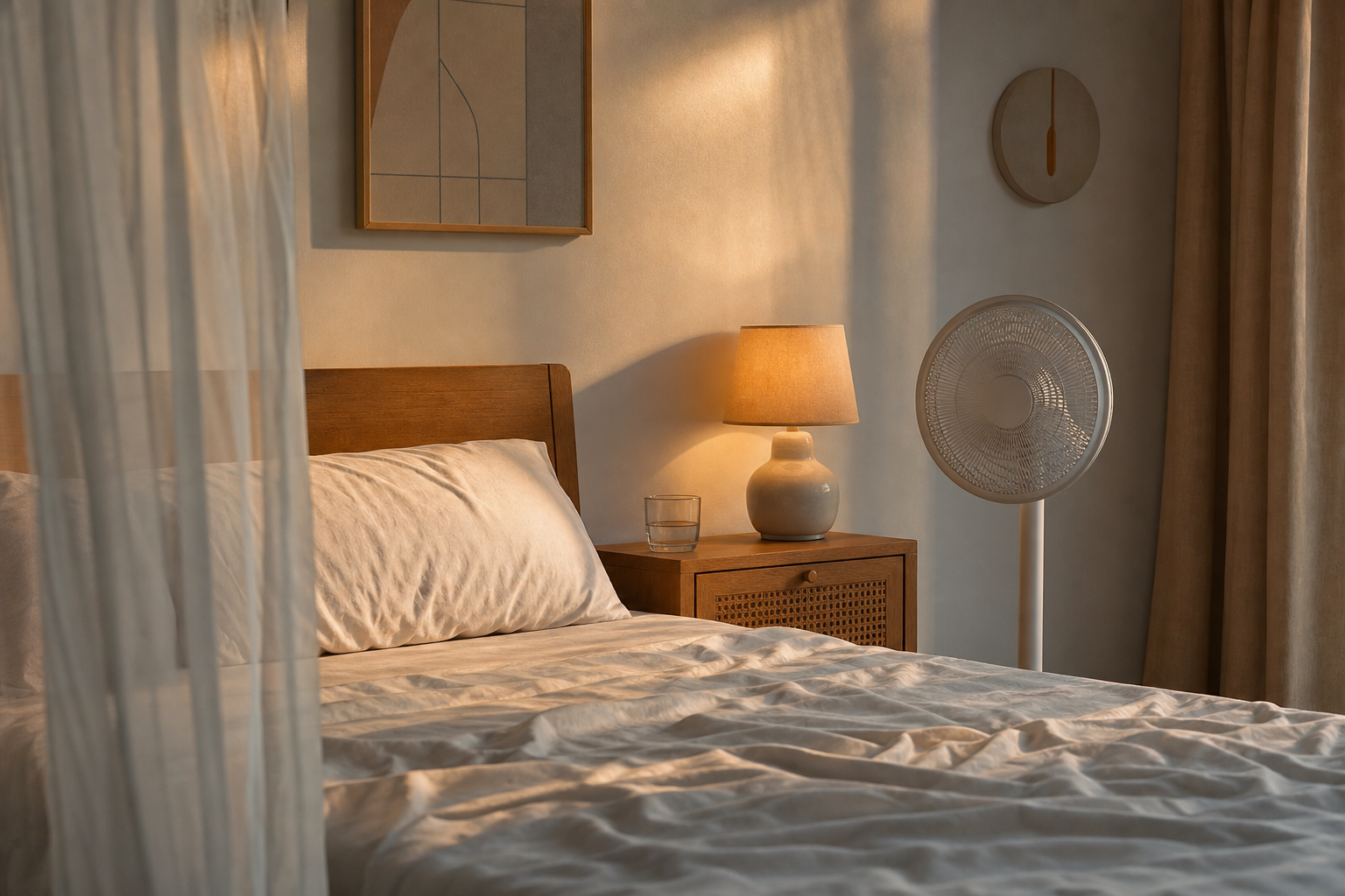 Camera da letto e riposo prima di una giornata importante
