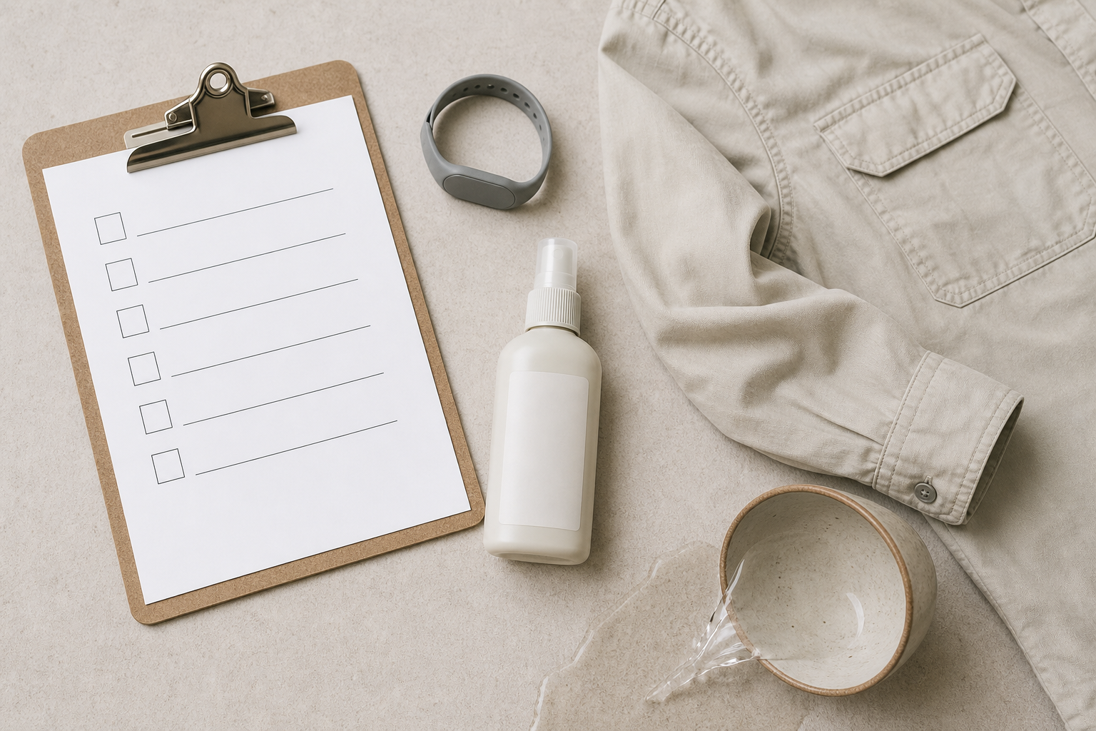 Checklist estiva con bracciale antizanzare generico e repellente neutro