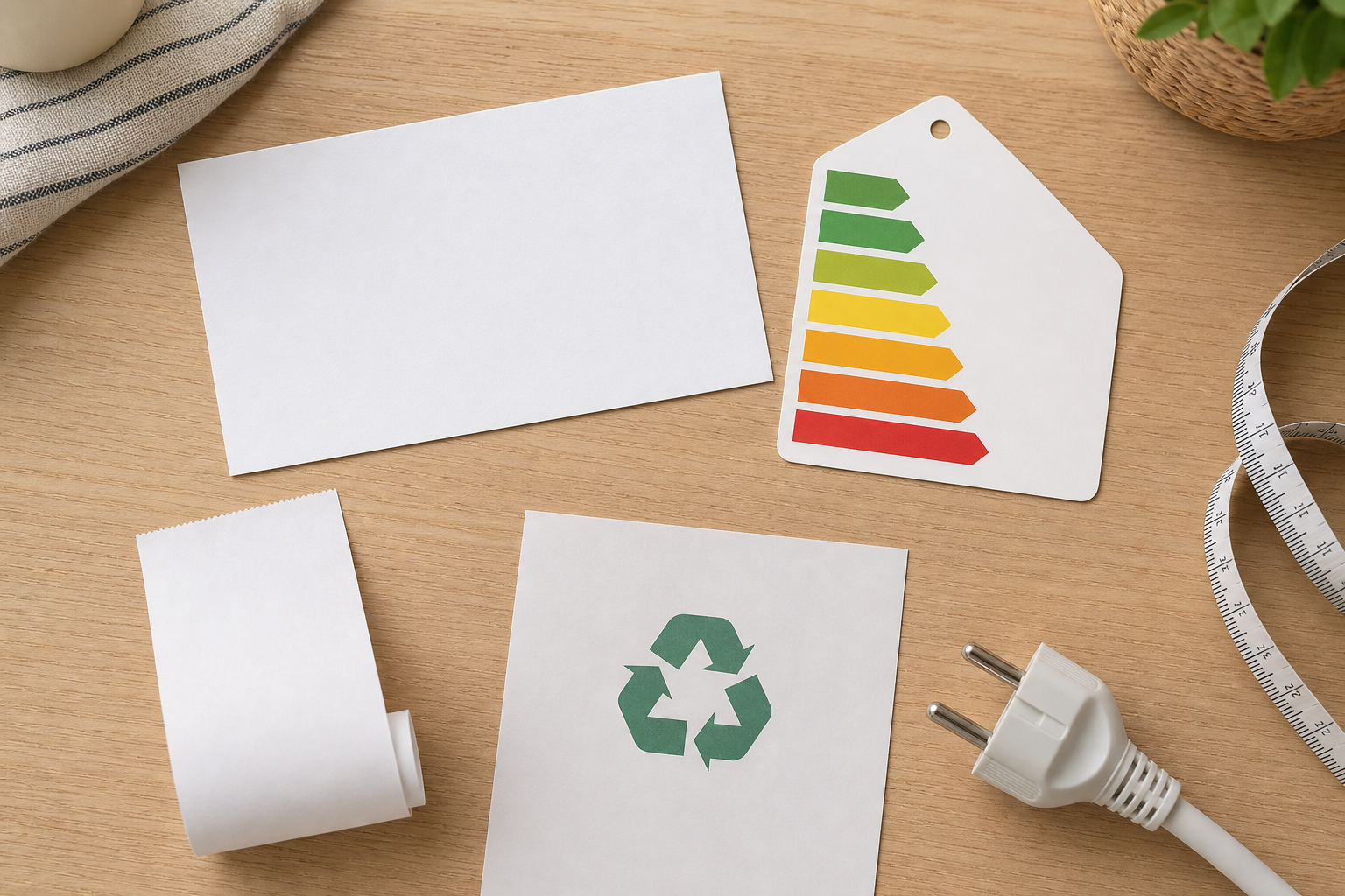 Etichetta energia generica e fogli neutri per voucher elettrodomestici