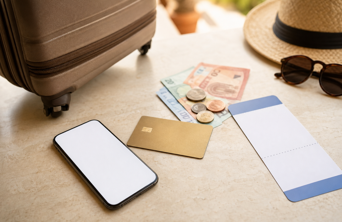 Carta anonima e contanti per pagamenti in viaggio