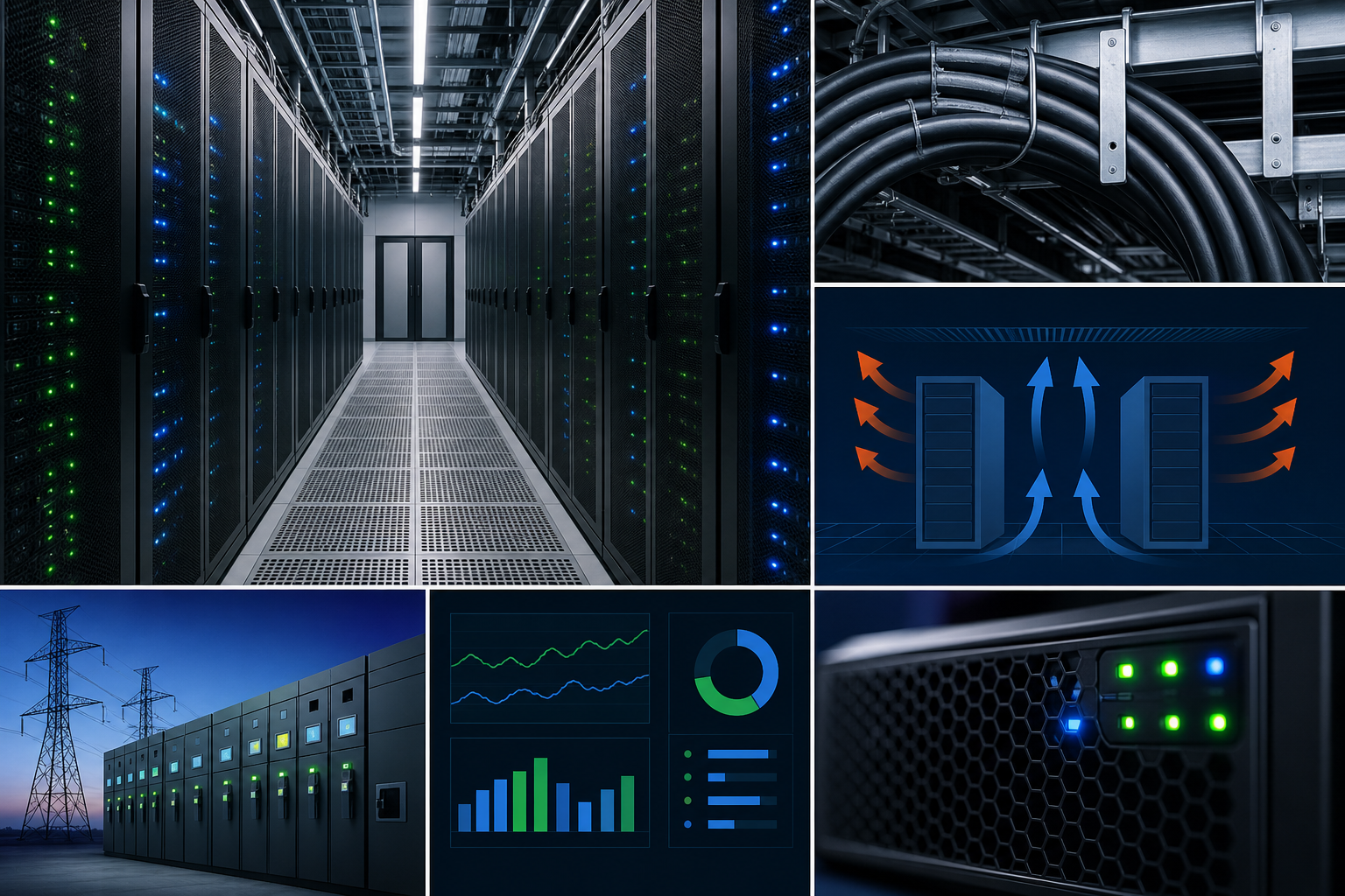 Server generici, cavi e raffreddamento per data center