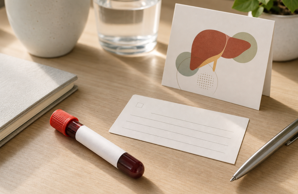 Provetta e scheda illustrativa per screening epatite C