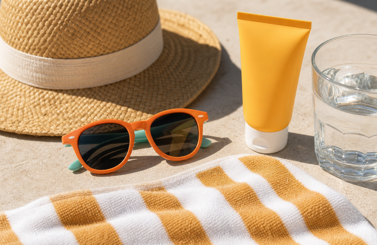 Occhiali da sole per bambini con cappello acqua e crema generica