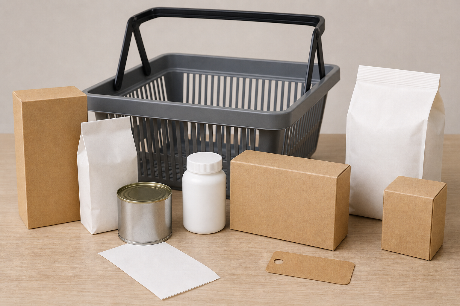Carrello e confezioni anonime per controllare quantità e prezzo al chilo