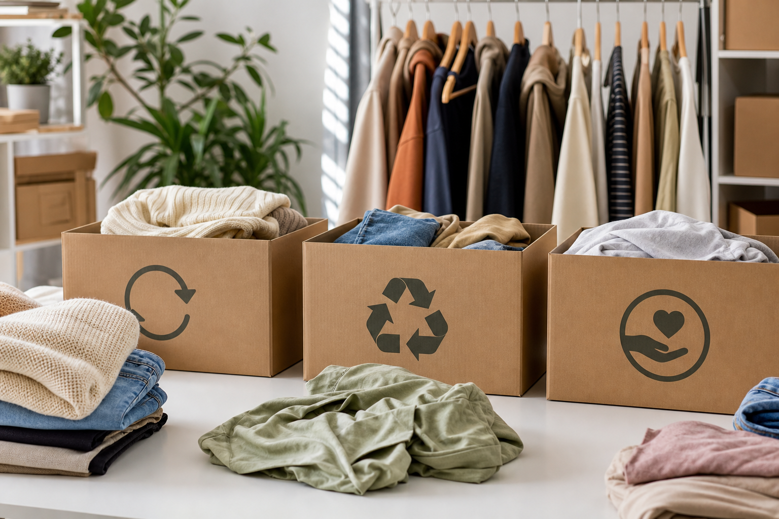 Moda circolare con capi generici da smistare