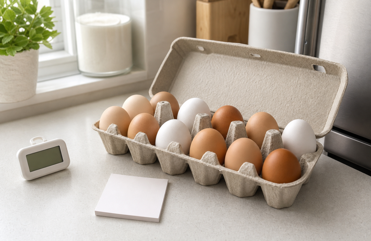 Uova anonime in cucina per articolo su richiamo alimentare e Salmonella