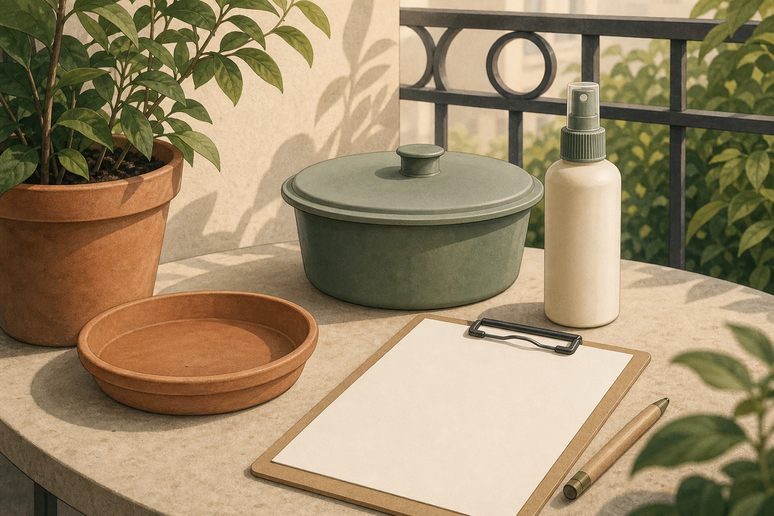 Sottovaso contenitore coperto repellente e checklist per ridurre i ristagni
