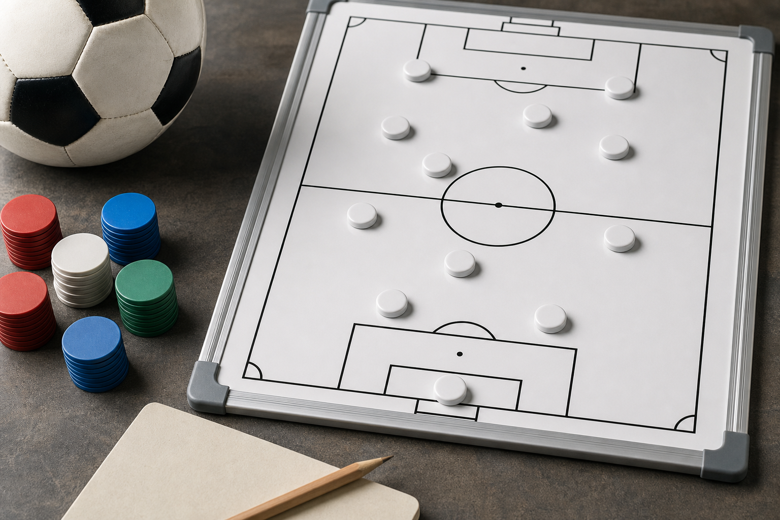 Schema tattico generico e gettoni budget per fantacalcio