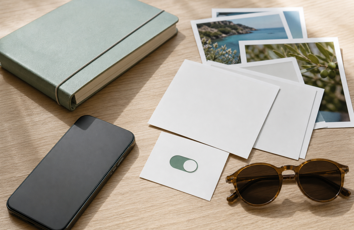 Smartphone anonimo con fotografie generiche e privacy