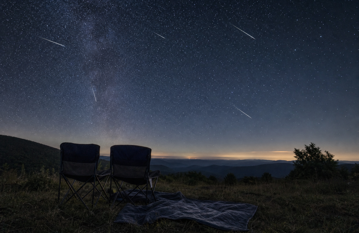 Cielo stellato estivo generico con meteore