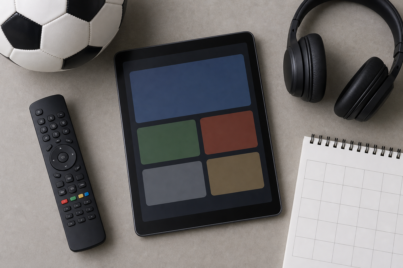 Telecomando e schermo generici per seguire sport in streaming