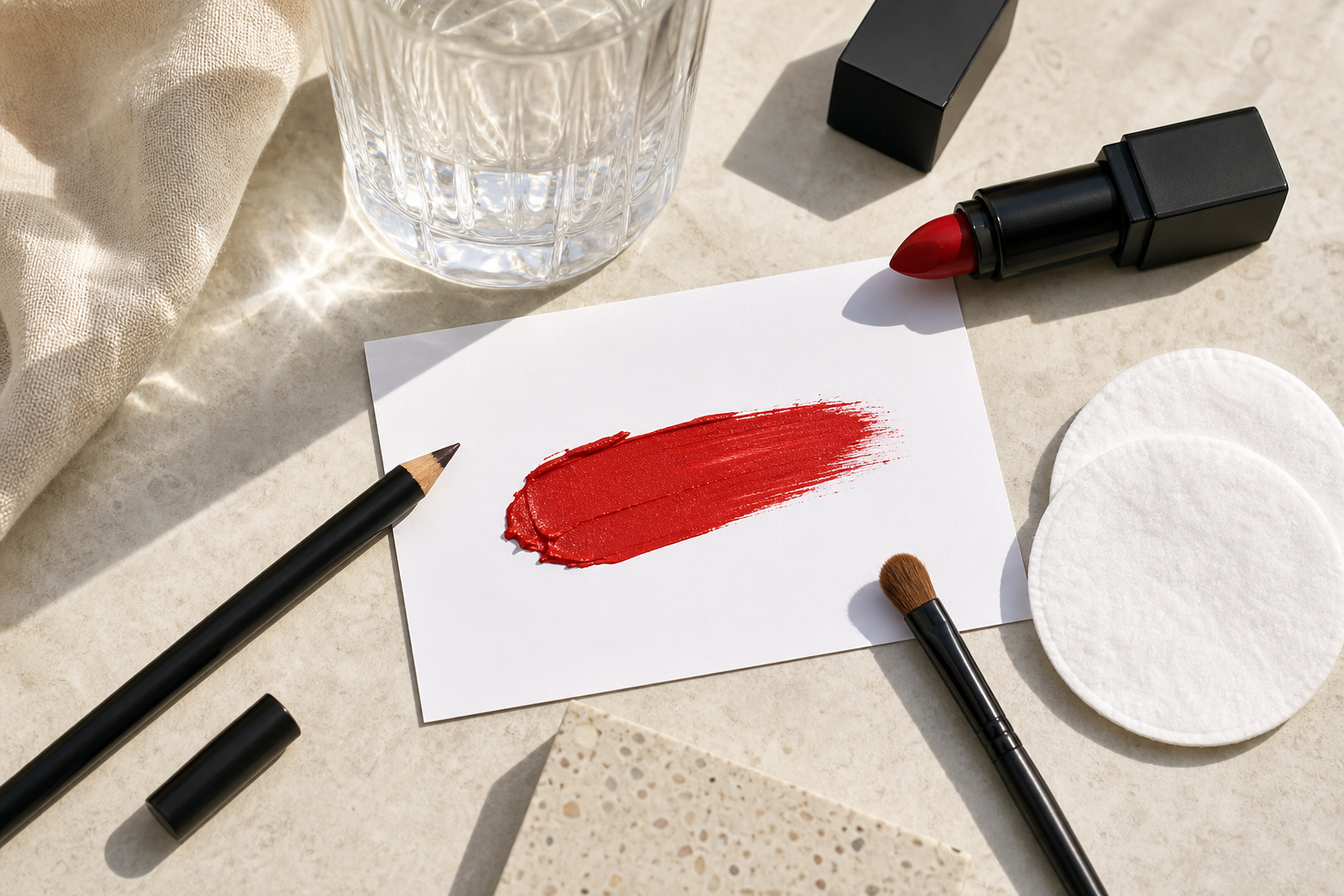Rossetto rosso anonimo matita nera e pennello su cartoncino bianco