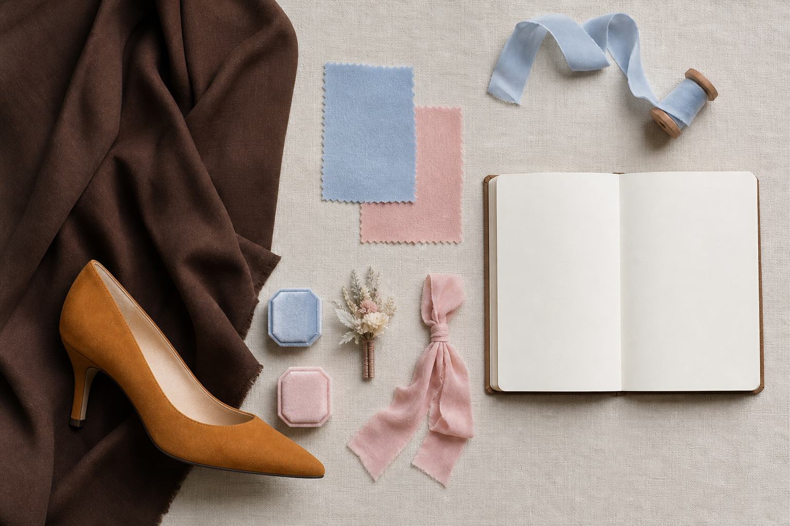 Palette di colori per scarpe con abito marrone