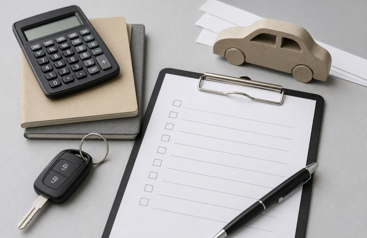 Chiavi auto calcolatrice e checklist per valutare il mercato auto