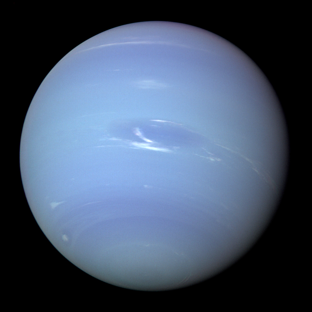 Disco blu di Nettuno in una immagine NASA Voyager 2