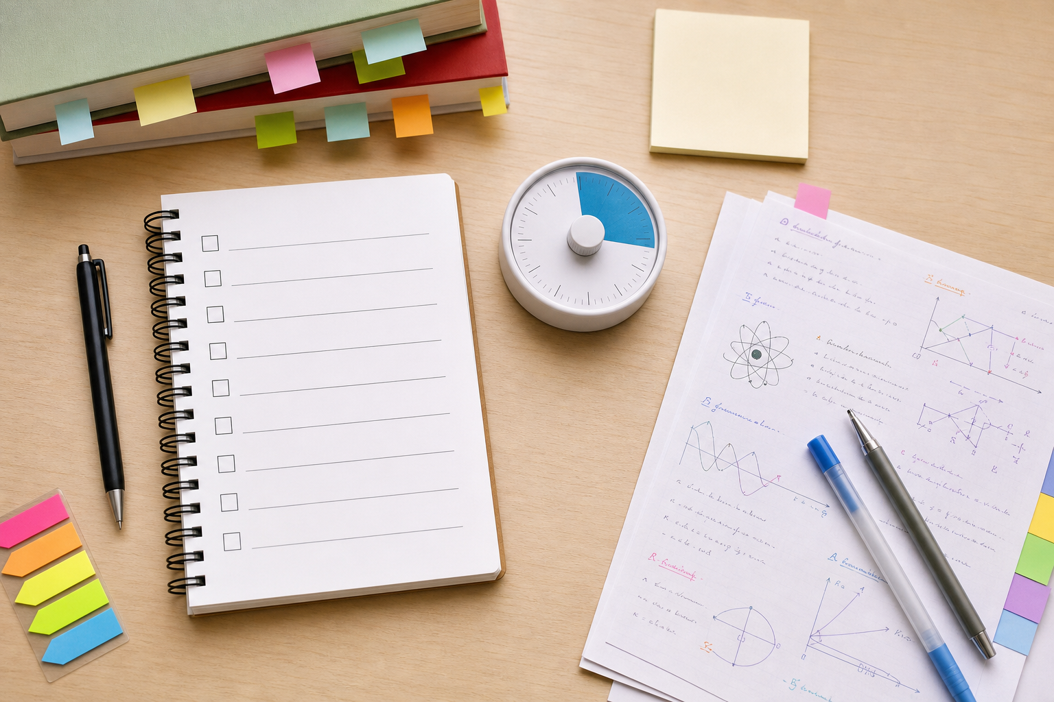 Checklist generica e appunti scientifici per organizzare il ripasso
