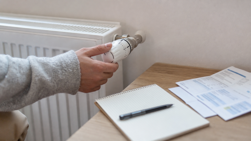 Valvola termostatica su un termosifone domestico