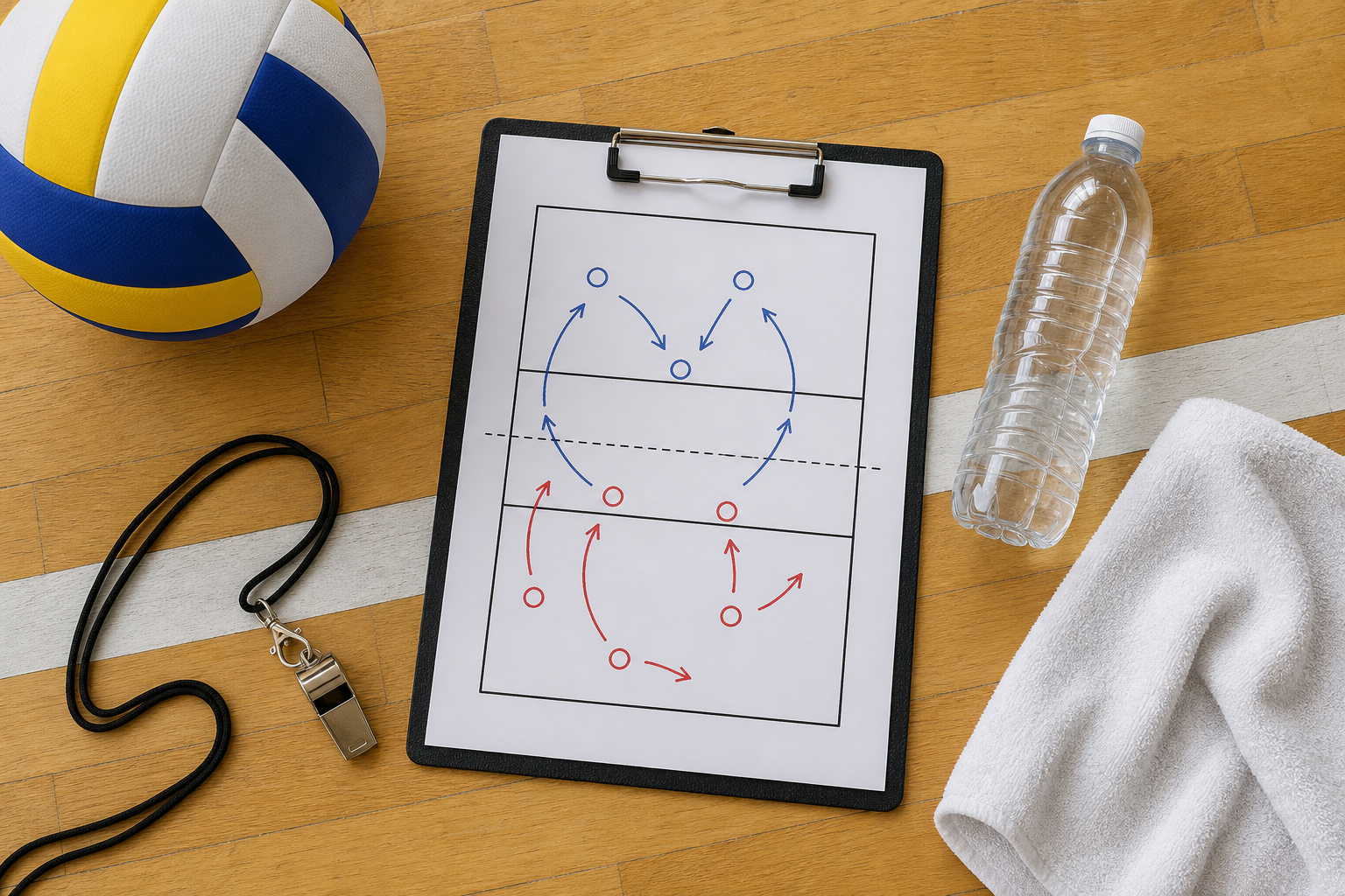 Pallone da pallavolo con lavagnetta tattica generica