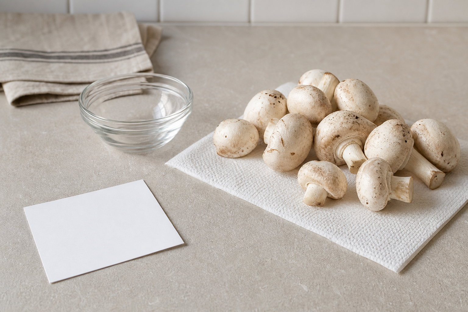 Funghi generici separati su un piano cucina