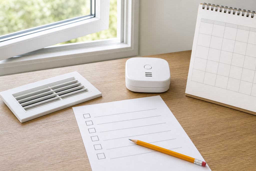 Checklist generica con griglia di ventilazione e rilevatore anonimo