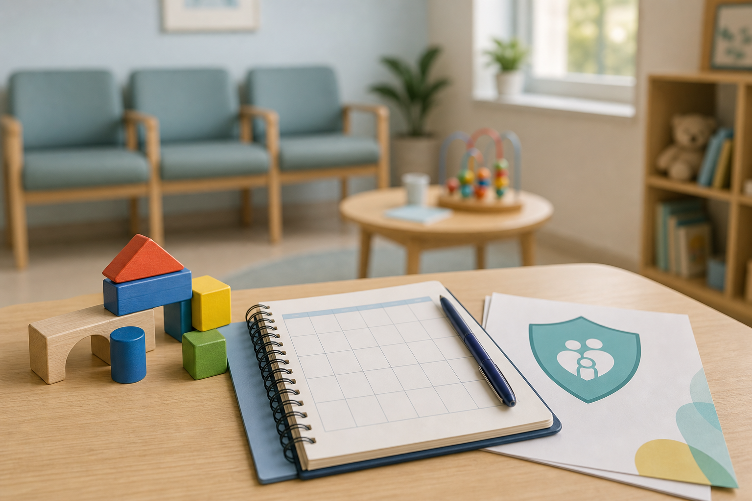 Agenda sanitaria generica con promemoria vaccinale illustrativo