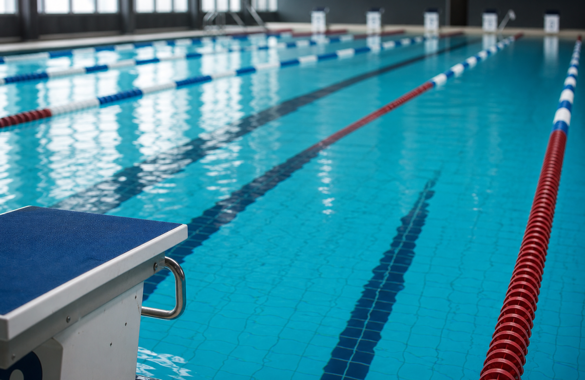 Corsia di piscina generica senza persone per articolo sul record nei 200 rana