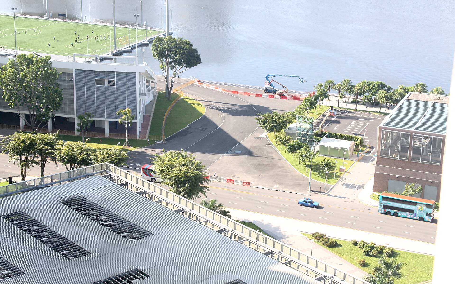 Veduta dall'alto del percorso di Formula 1 a Marina Bay Singapore