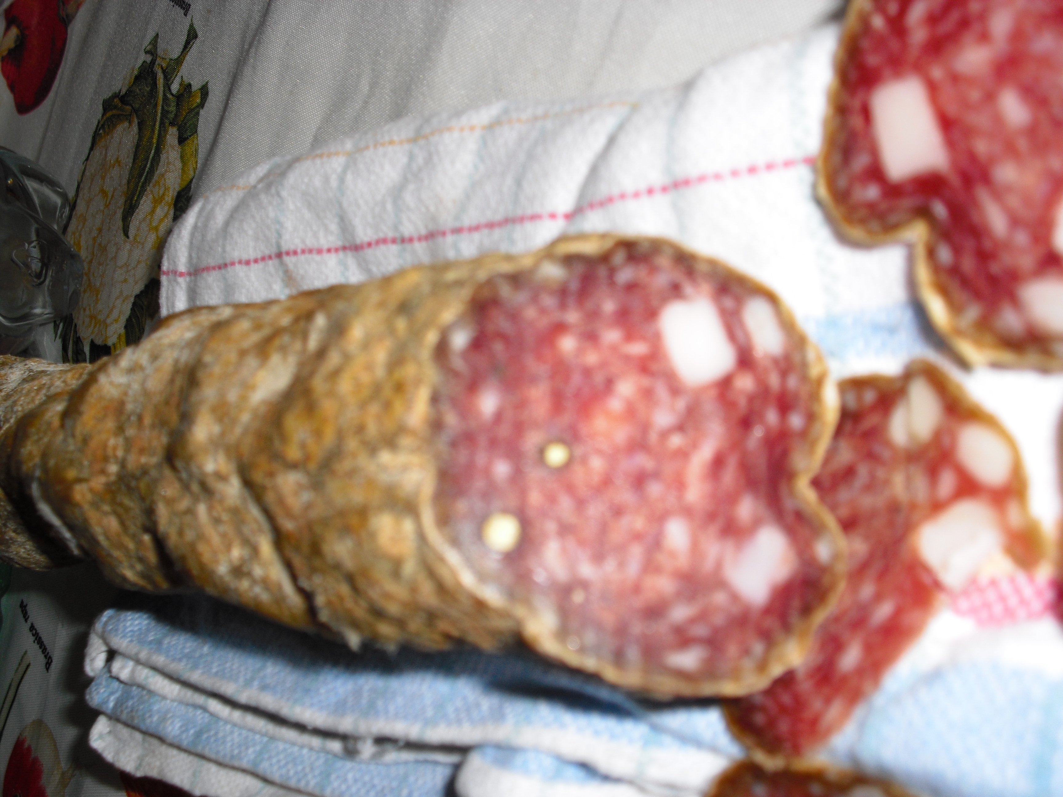 Salame italiano tagliato a fette, immagine illustrativa