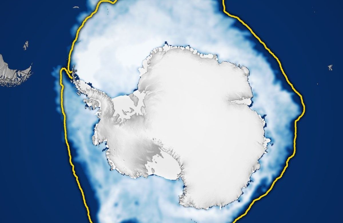 Mappa NASA del ghiaccio marino antartico al massimo annuale 2026