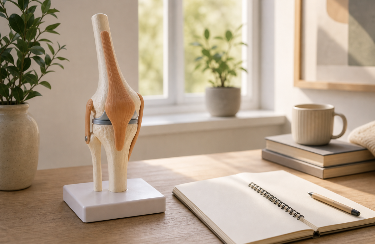 Modello anatomico generico di articolazione su una scrivania
