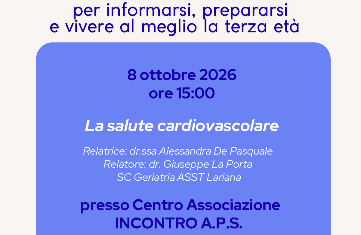 Locandina ufficiale Educarsi alla salute a Villa Guardia 8 ottobre 2026