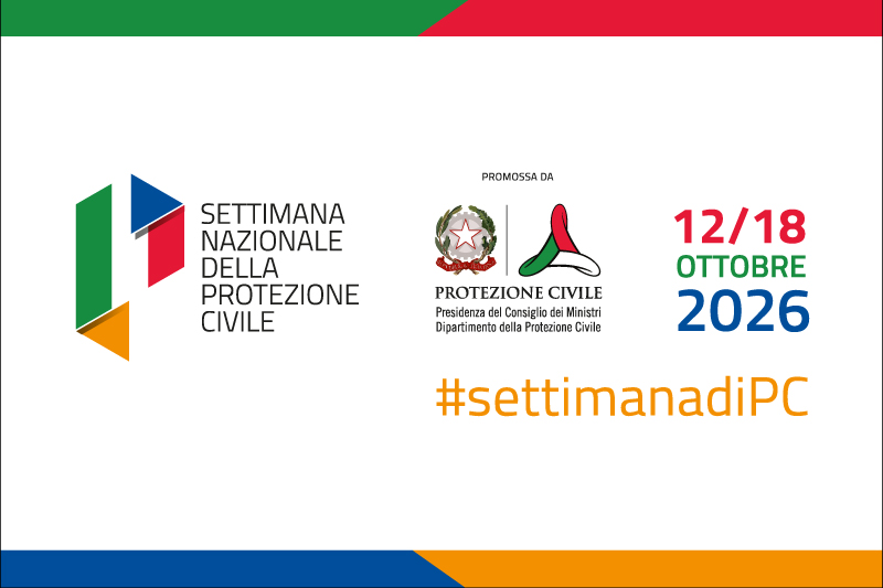 Grafica ufficiale della Settimana Nazionale della Protezione Civile 2026